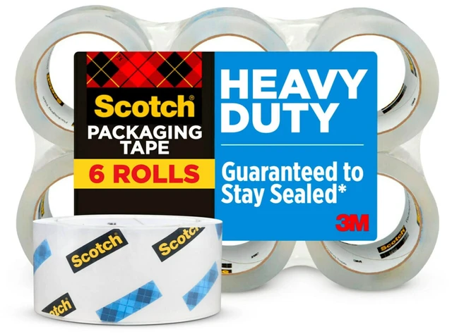Main image of Scotch Heavy Duty Packaging Tape, 1.88"x54.6yds, 6 Rolls, Clear, 3" Core