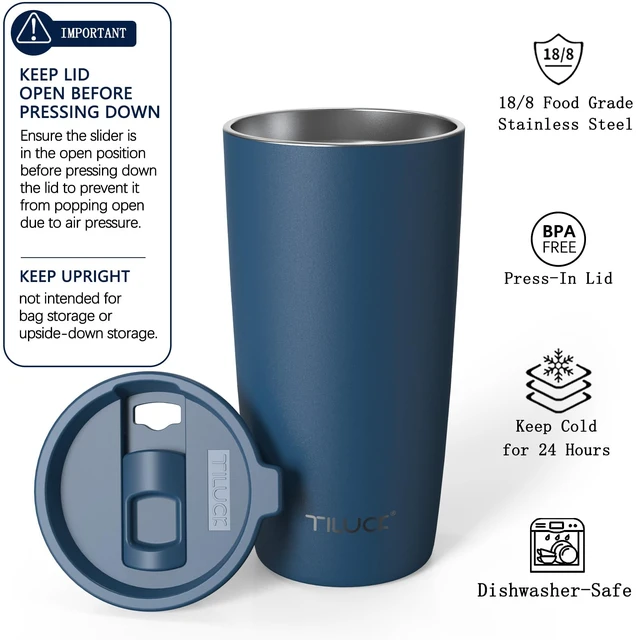 Alt view image 6 of 6 - TILUCK 20oz Insulated Coffee Tumbler with BPA-Free Lid
