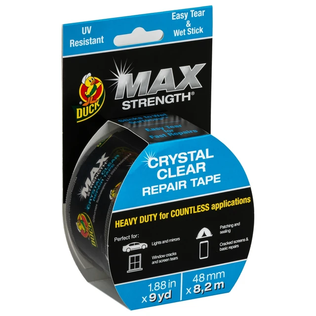 Main image of Duck Max Strength Crystal Clear Repair Tape, 1.88 in. x 9 yd.