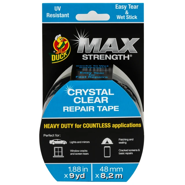 Alt view image 3 of 5 - Duck Max Strength Crystal Clear Repair Tape, 1.88 in. x 9 yd.