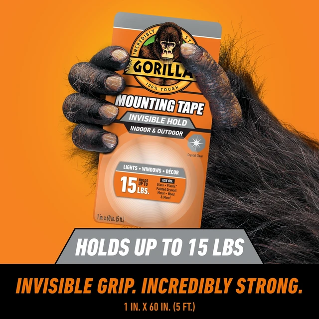 Alt view image 4 of 5 - Gorilla Clear Mounting Tape 60in Roll
