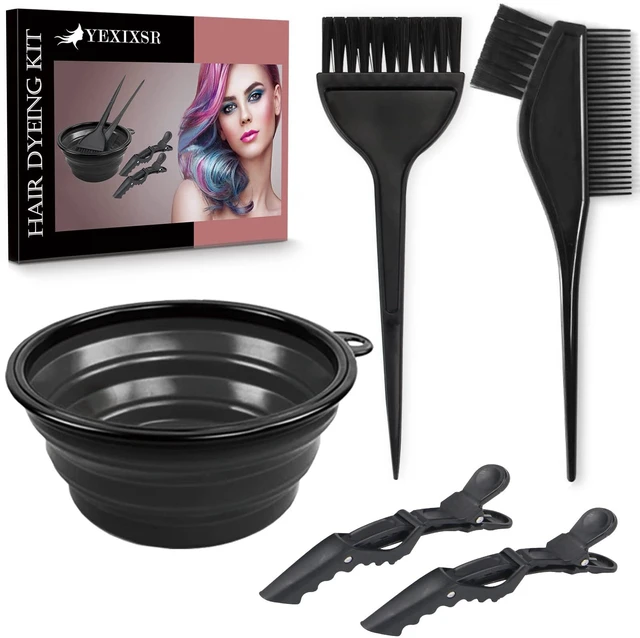 Alt view image 7 of 7 - Yexixsr 5Pcs Hair Bleach Kit with Dye Brush, Color Bowl, Hair Clips