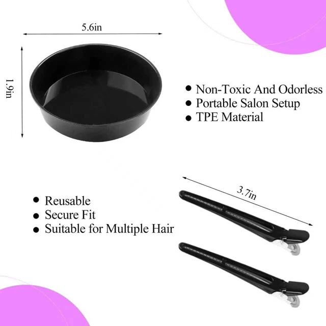 Alt view image 6 of 7 - 19-Piece Hair Dye Kit with Hair Dye Brush, Collapsible Bowl, Clips, Ear Muffs, Disposable Gloves, Scarf, Shower Cap