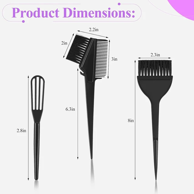 Alt view image 3 of 7 - 19-Piece Hair Dye Kit with Hair Dye Brush, Collapsible Bowl, Clips, Ear Muffs, Disposable Gloves, Scarf, Shower Cap