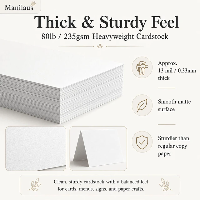 Alt view image 5 of 7 - White Cardstock 8.5x11, 80lb, 30 Sheets