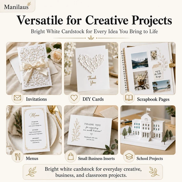 Alt view image 3 of 7 - White Cardstock 8.5x11, 80lb, 30 Sheets