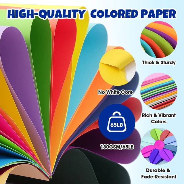 Alt view image 6 of 6 - TUXIYA 50 Sheets 8.5" x 11" Colored Cardstock, 50 Colors