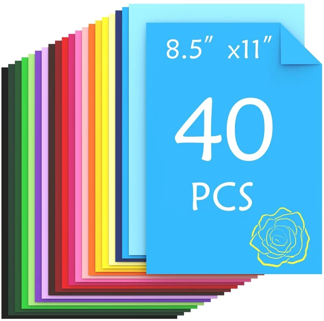 Main image of 40 Sheets Colored Cardstock, 20 Assorted Colors, 180gsm/65lb, 8.5 x 11 Inches, for Crafting, Christmas DIY Card Making, Scrapbooking