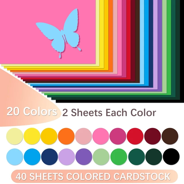 Alt view image 3 of 7 - 40 Sheets Colored Cardstock, 20 Assorted Colors, 180gsm/65lb, 8.5 x 11 Inches, for Crafting, Christmas DIY Card Making, Scrapbooking