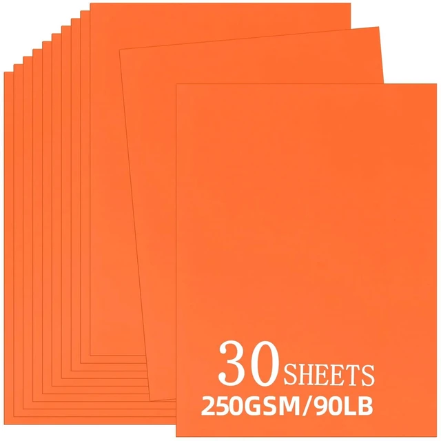 Main image of 30 Sheets Orange Cardstock 8.5" x 11", 250gsm/90lb Cover Paper