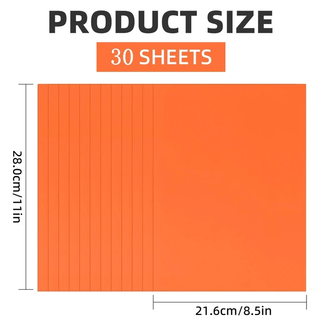 Alt view image 7 of 7 - 30 Sheets Orange Cardstock 8.5" x 11", 250gsm/90lb Cover Paper