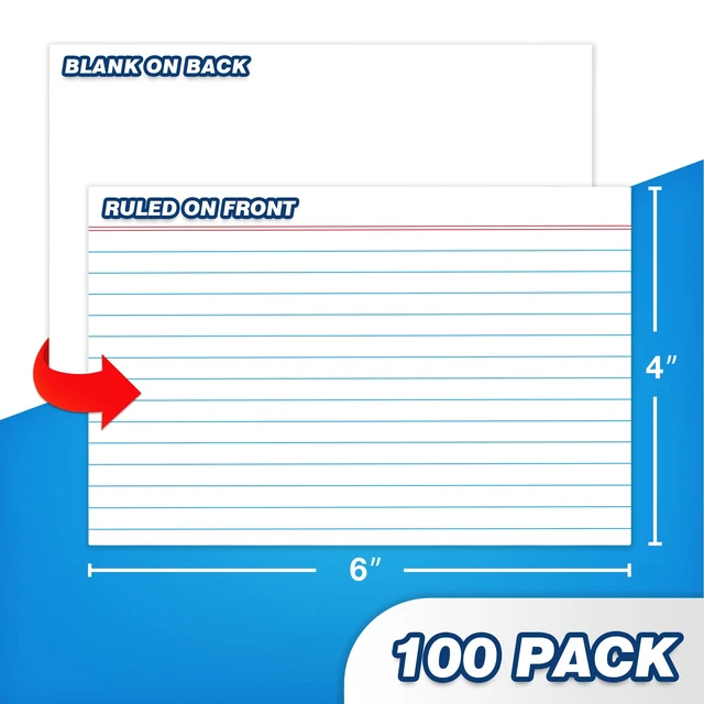 Alt view image 4 of 7 - Chell Heavyweight Index Cards 4x6, 100 Count, White, Ruled