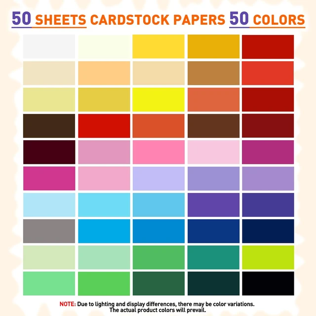 Alt view image 3 of 5 - MAXECHO 5"x7" Colored Cardstock, 50 Sheets, 50 Colors, 180 GSM (65 lb), Printer Friendly for DIY Crafts, Cricut, School Supplies