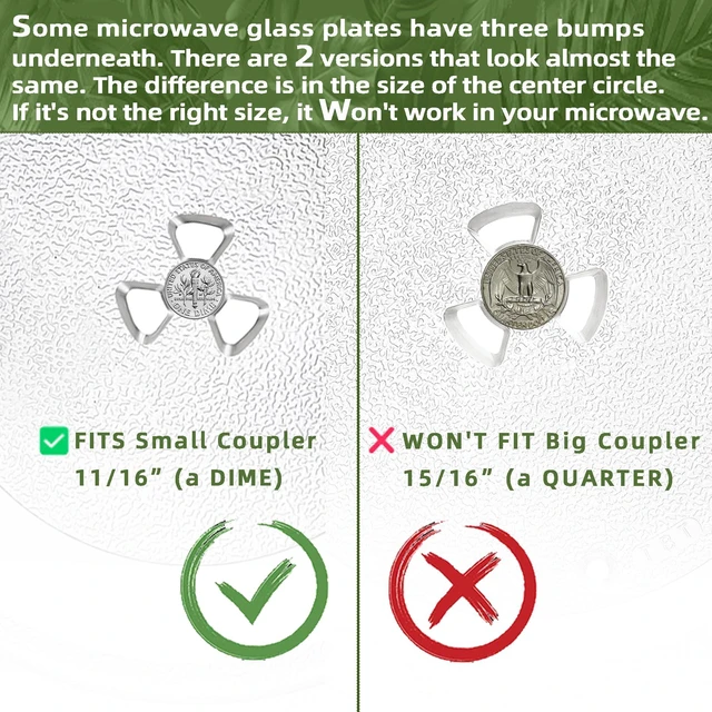 Alt view image 4 of 7 - 6 Inch Microwave Plate Replacement Compatible with Panasonic Microwave Glass Plate F06016D00XN, for Nostalgia 0.7 cu.ft. 700W Retro Microwave