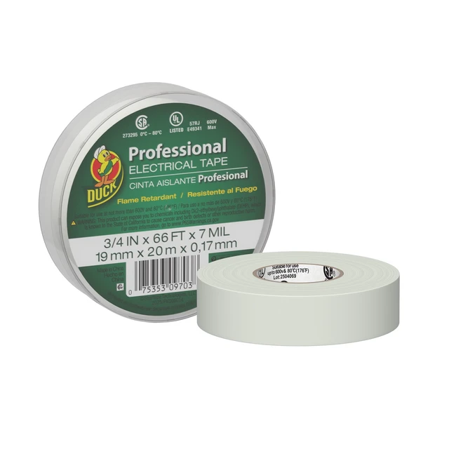 Alt view image 4 of 6 - Duck Brand Professional Electrical Tape Canister Pack 0.75in x 66ft x 7mil White