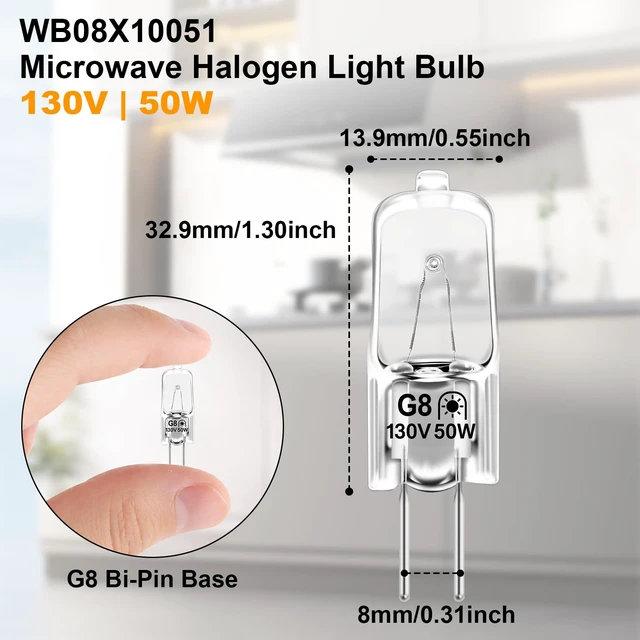 Alt view image 5 of 6 - Podoy 130V 50W G8 Microwave Bulbs WB08X10051 WB08X10057, 2 Pack