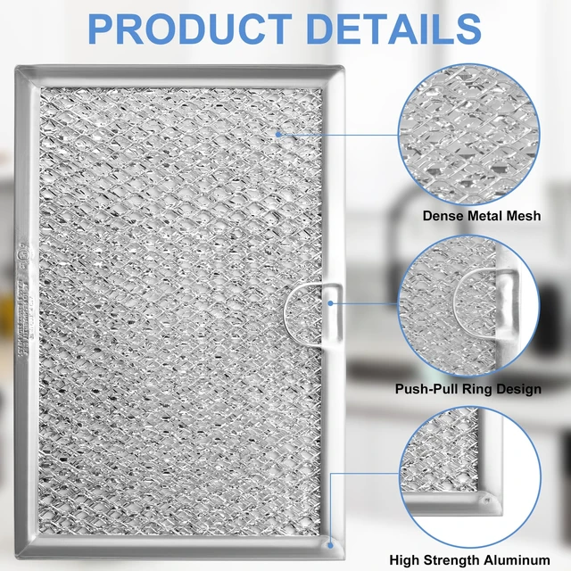 Alt view image 5 of 6 - 5304517871 WB06X10608 5304464105 5304509444 Microwave Vent Filter