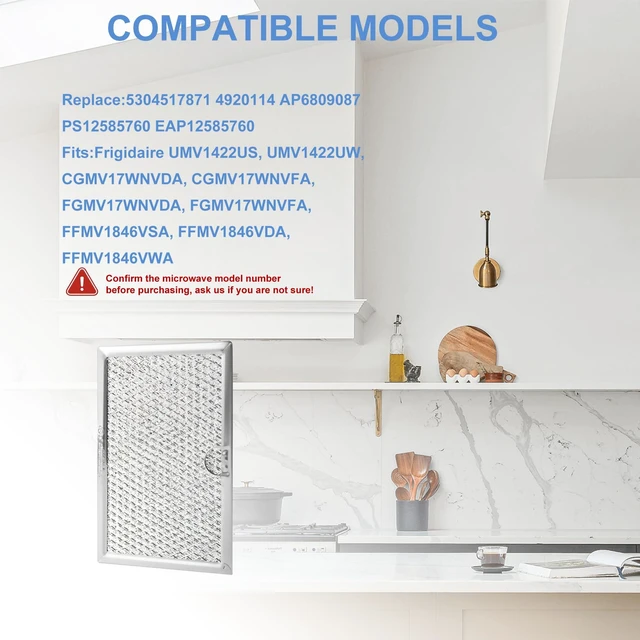 Alt view image 4 of 6 - 5304517871 WB06X10608 5304464105 5304509444 Microwave Vent Filter