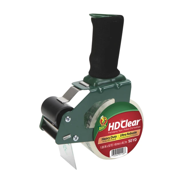 Main image of HD Clear Packing Tape 1.88in. x 50yd. with Foam Handle Tape Dispenser by Duck Brand