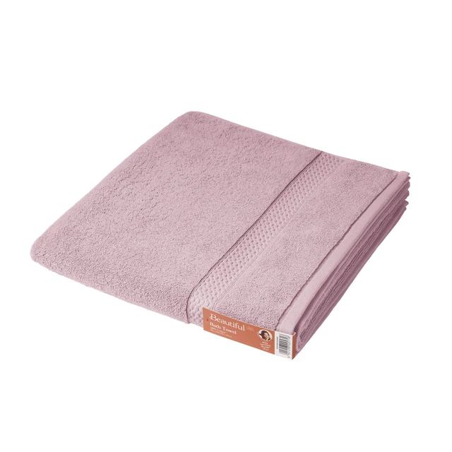 Alt view image 4 of 7 - Beautiful by Drew Barrymore Dobby Bath Towel, Rose Pink, 100% Cotton