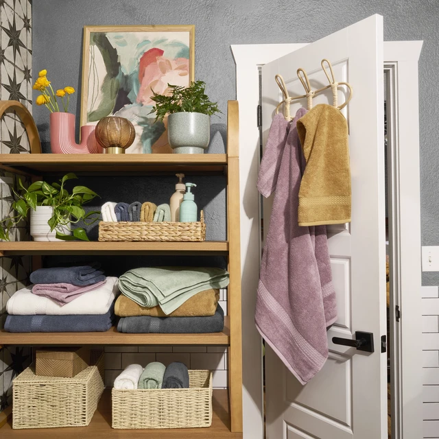 Alt view image 6 of 7 - Beautiful by Drew Barrymore Dobby Bath Towel, Rose Pink, 100% Cotton