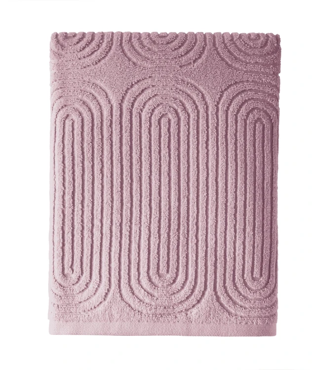 Main image of Beautiful by Drew Barrymore Textured Bath Towel 100% Cotton Rose Pink