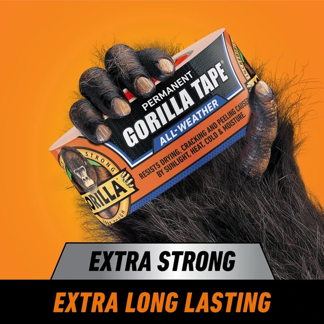 Alt view image 5 of 5 - Gorilla All Weather Duct Tape, Black, 1.88in x 25yd, UV Resistant, Temperature Resistant, Waterproof for Outdoor Repairs