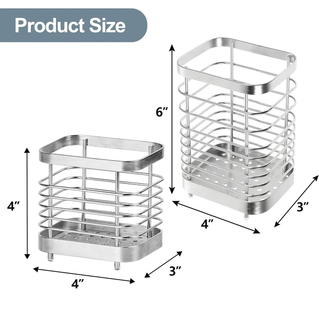 Alt view image 6 of 6 - Stainless Steel Utensil Drying Rack and Holder for Kitchen Counter