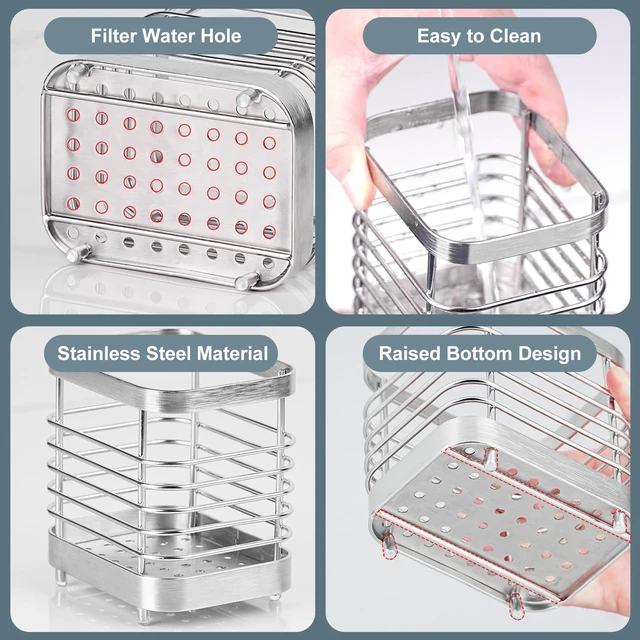 Alt view image 3 of 6 - Stainless Steel Utensil Drying Rack and Holder for Kitchen Counter