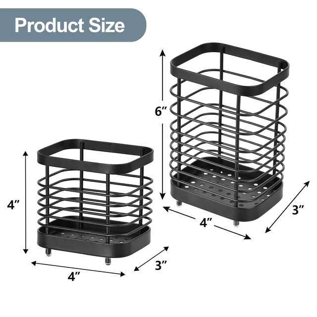 Alt view image 6 of 6 - Stainless Steel Utensil Holder and Drying Rack for Kitchen Counter