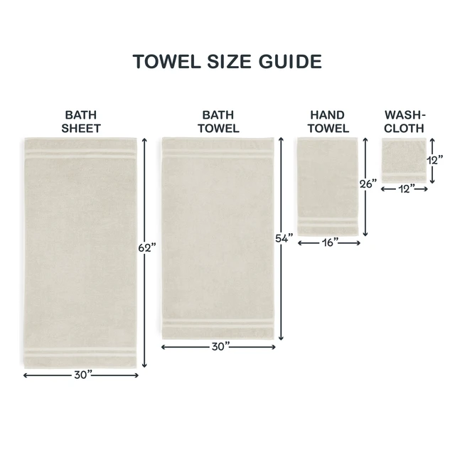 Alt view image 6 of 6 - Mainstays Performance Cotton 6-Piece Bath Towel Set, Textured Beige