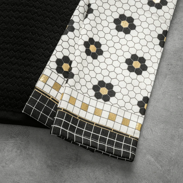 Alt view image 3 of 4 - Thyme & Table Penny Tile 4-Pack Kitchen Towel Set