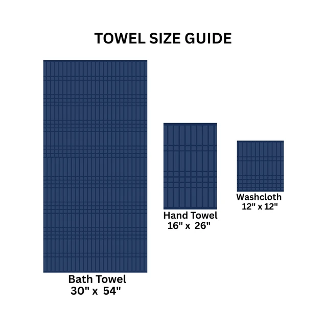 Alt view image 3 of 5 - Mainstays Performance Cotton 6-Piece Bath Towel Set, Quick Dry, Fade Resistant, Textured Navy