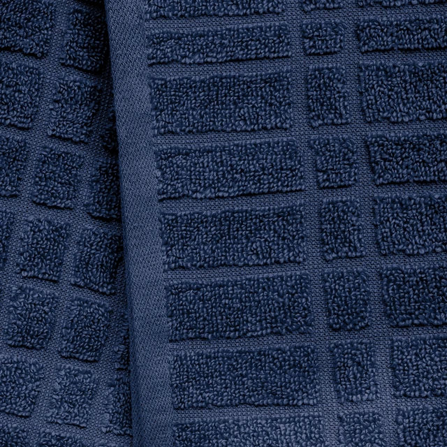 Alt view image 5 of 5 - Mainstays Performance Cotton 6-Piece Bath Towel Set, Quick Dry, Fade Resistant, Textured Navy