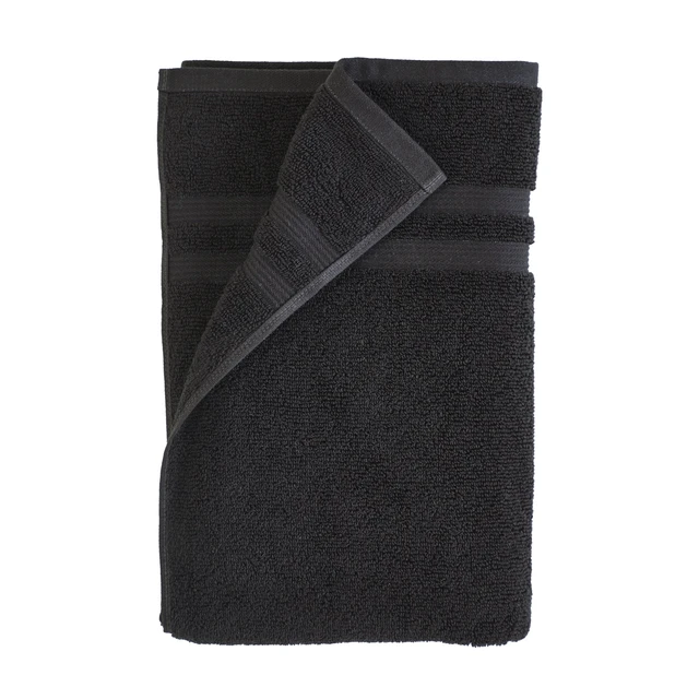 Alt view image 5 of 6 - Mainstays Performance Cotton-Rich Quick-Dry Bath Sheet, 62in x 30in, Black