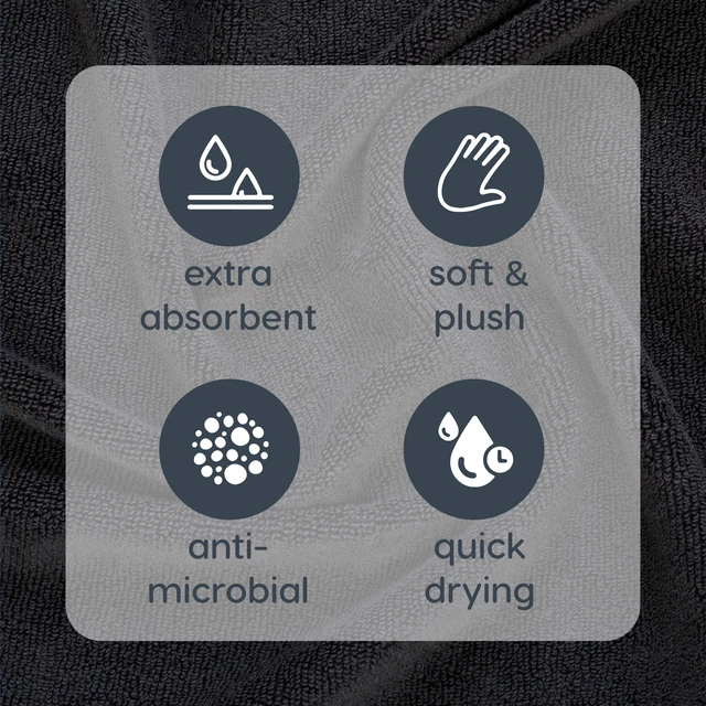 Alt view image 2 of 6 - Mainstays Performance Cotton-Rich Quick-Dry Bath Sheet, 62in x 30in, Black