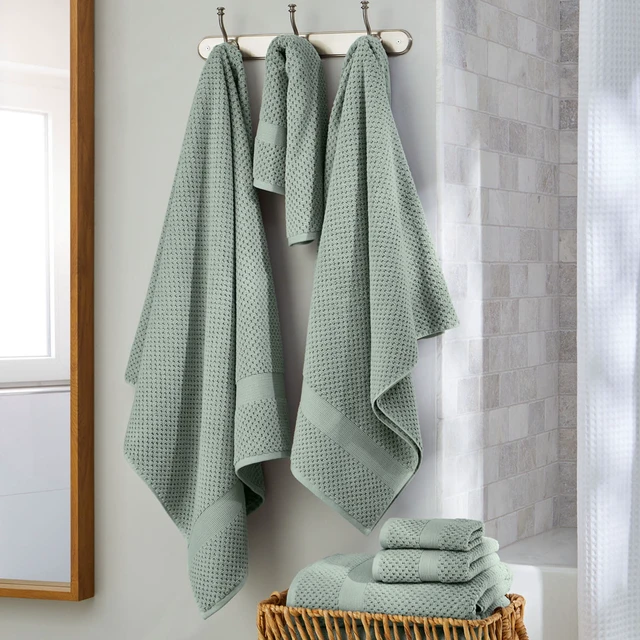 Alt view image 3 of 6 - 2-Pack Better Homes & Gardens Signature Soft Popcorn Texture Washcloth, Green River