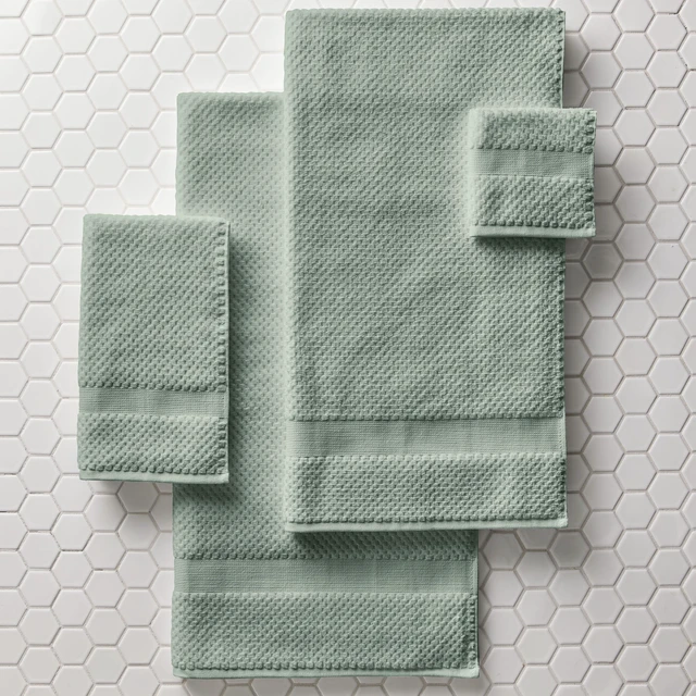 Alt view image 4 of 6 - 2-Pack Better Homes & Gardens Signature Soft Popcorn Texture Washcloth, Green River