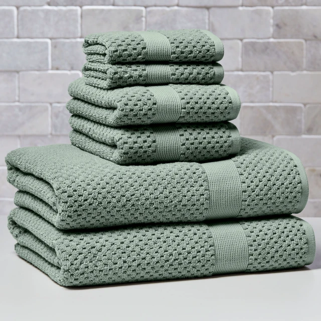 Alt view image 5 of 6 - 2-Pack Better Homes & Gardens Signature Soft Popcorn Texture Washcloth, Green River