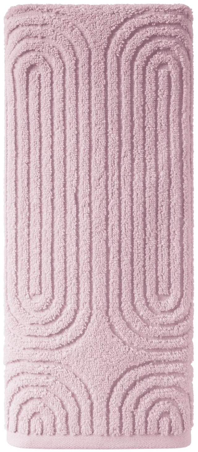 Main image of Beautiful by Drew Barrymore Textured Hand Towel 100% Cotton Rose Pink