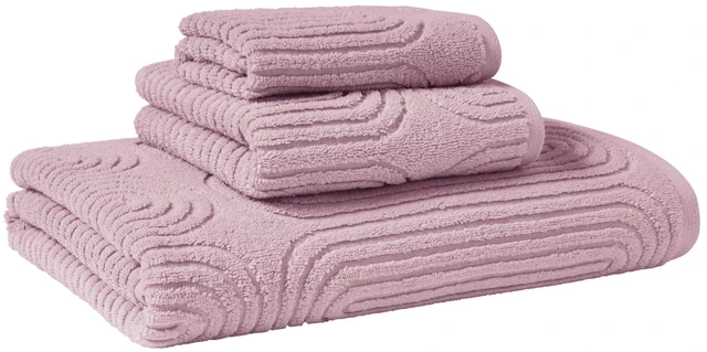 Alt view image 6 of 7 - Beautiful by Drew Barrymore Textured Hand Towel 100% Cotton Rose Pink
