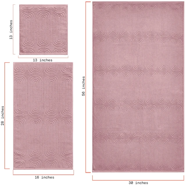 Alt view image 5 of 7 - Beautiful by Drew Barrymore Textured Hand Towel 100% Cotton Rose Pink