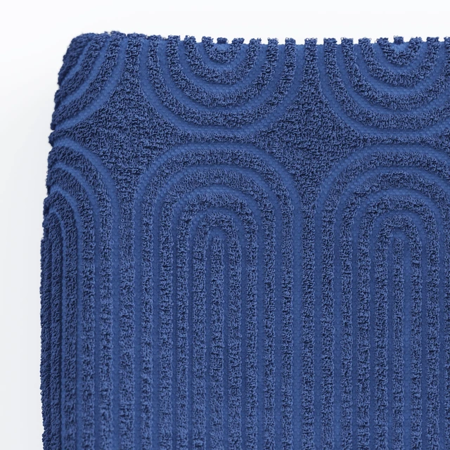Alt view image 2 of 5 - 6-Piece Textured Bath Set by Beautiful by Drew Barrymore, 100% Cotton, Smokey Blue