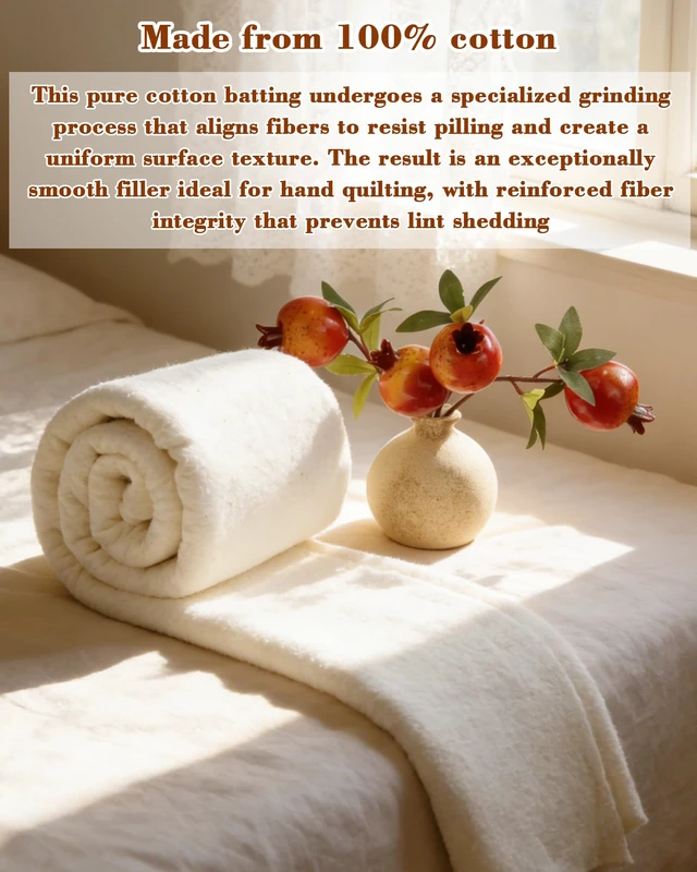 Alt view image 5 of 6 - FIVEIZERO 100% Cotton Quilt Batting 34"x45"