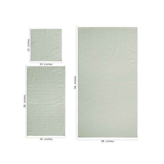 Alt view image 4 of 5 - Beautiful by Drew Barrymore 6-Piece Dot Bath Towel Set, 100% Cotton, Sage Green