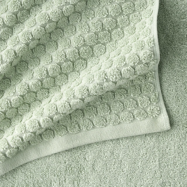 Alt view image 3 of 5 - Beautiful by Drew Barrymore 6-Piece Dot Bath Towel Set, 100% Cotton, Sage Green