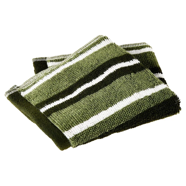 Alt view image 2 of 6 - Mainstays 6-Piece Cotton Striped Towel Set, Green