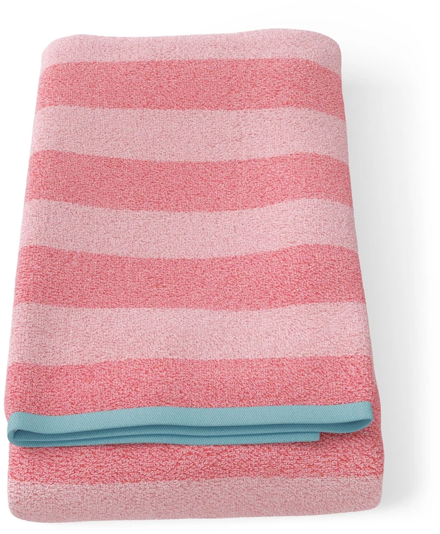 Main image of Mainstays Kids Cotton Jacquard Bath Towel, 27" x 52", Pink Stripe