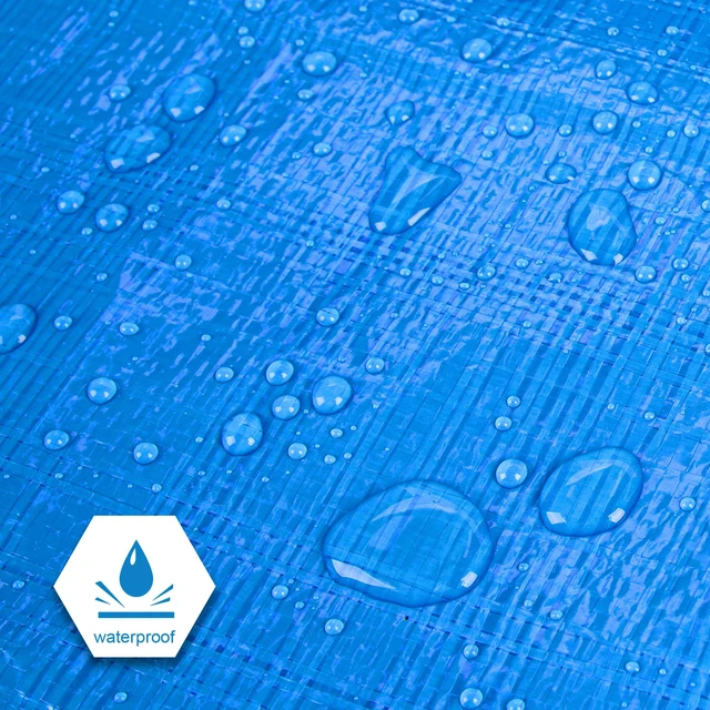 Alt view image 2 of 6 - CARTMAN 8x10ft Multipurpose Waterproof Poly Tarp Cover 5mil Blue