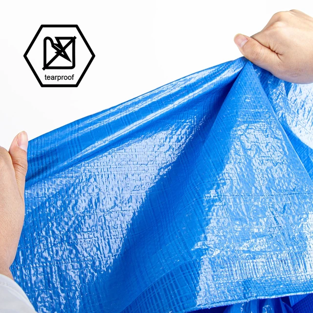 Alt view image 5 of 6 - CARTMAN 8x10ft Multipurpose Waterproof Poly Tarp Cover 5mil Blue